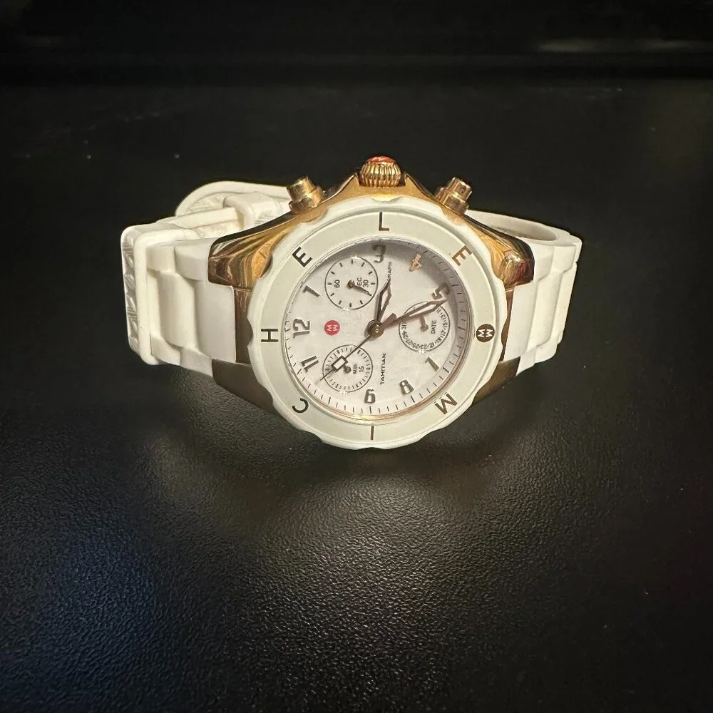 Michele Tahitian Jelly Bean Watch - White (MWW12D000015) - BRAND NEW BATTERY - Picture 2 of 14